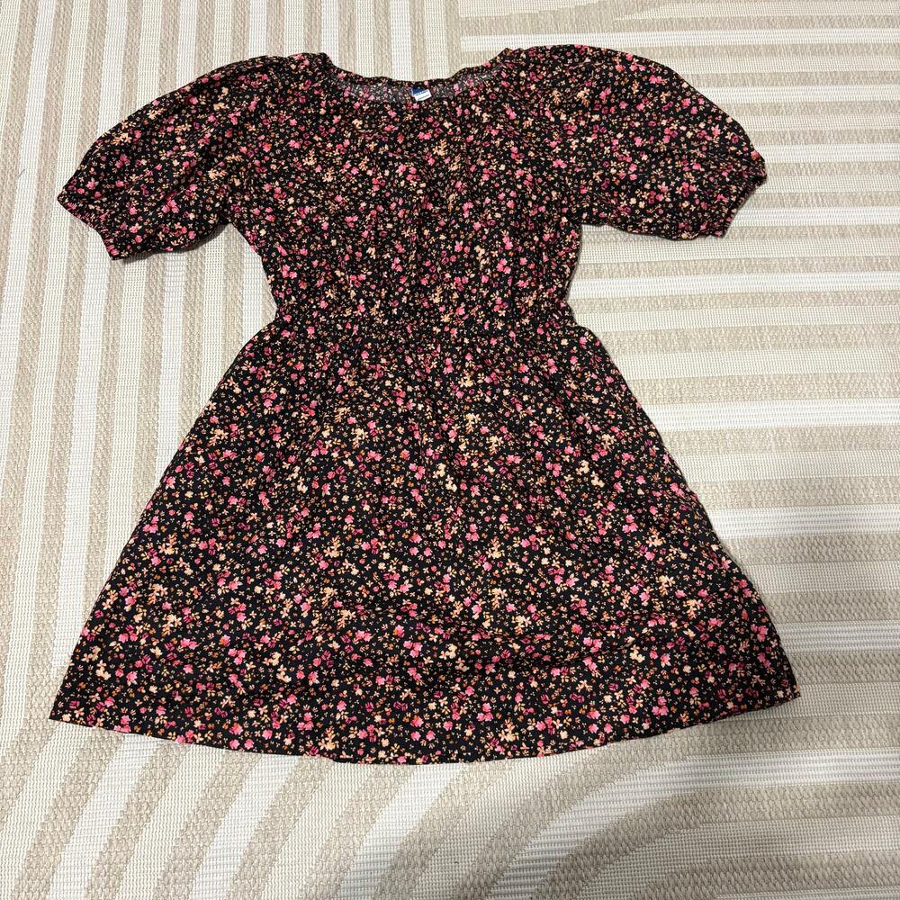 Old Navy Women's Medium Gall Boho Floral Ouff Sleeve Midi Skater Dress